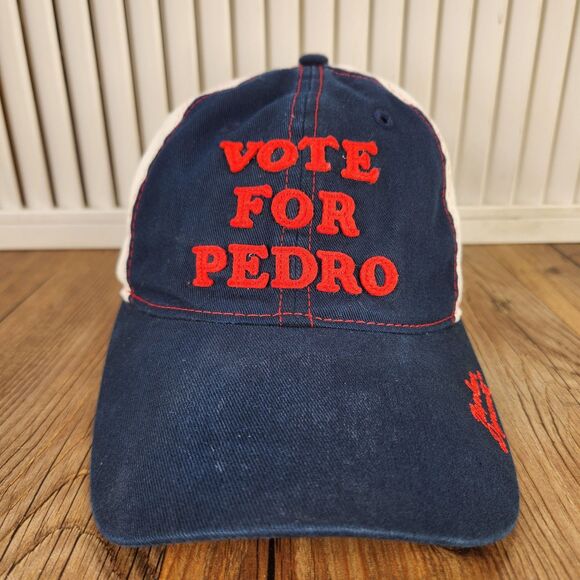 VTG Vote For Pedro Napoleon Dynamite 2005 Bio Domes Hat Cap Blue Red Movie Retro - Picture 2 of 10